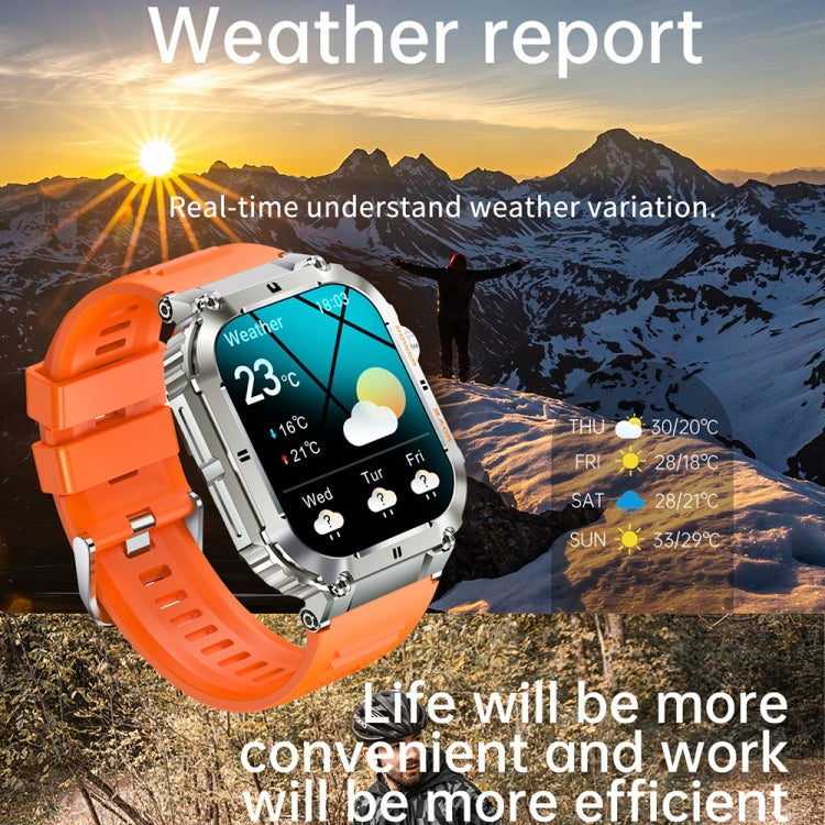 K57 Pro 1.96 Inch Bluetooth Call Music Weather Display Water-resistant Smart Watch, Color: Black