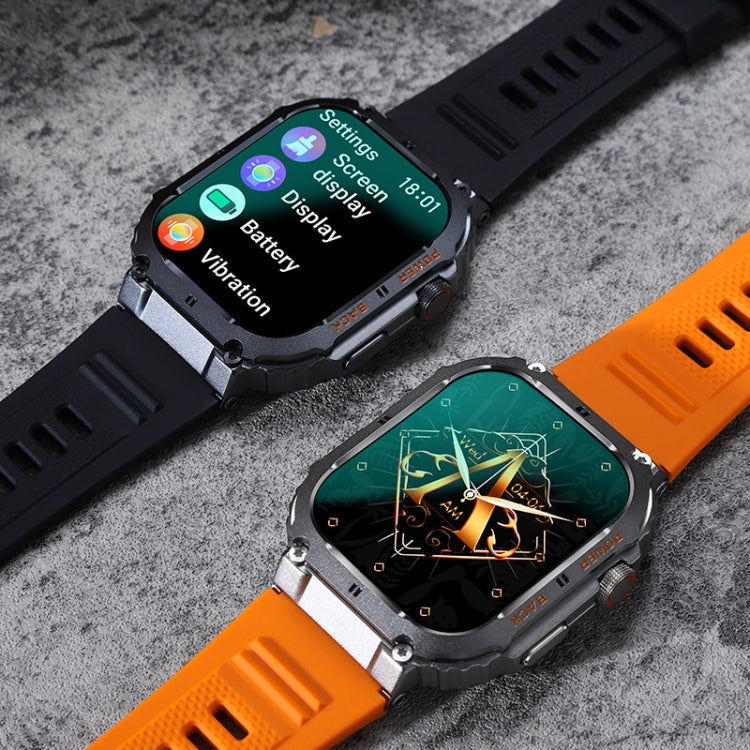 K57 Pro 1.96 Inch Bluetooth Call Music Weather Display Water-resistant Smart Watch, Color: Black