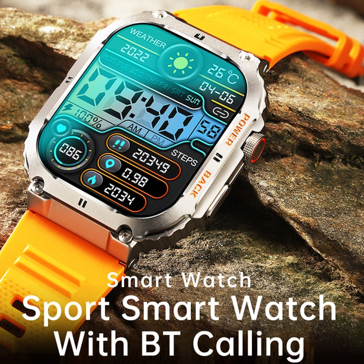 K57 Pro 1.96 Inch Bluetooth Call Music Weather Display Water-resistant Smart Watch, Color: Black