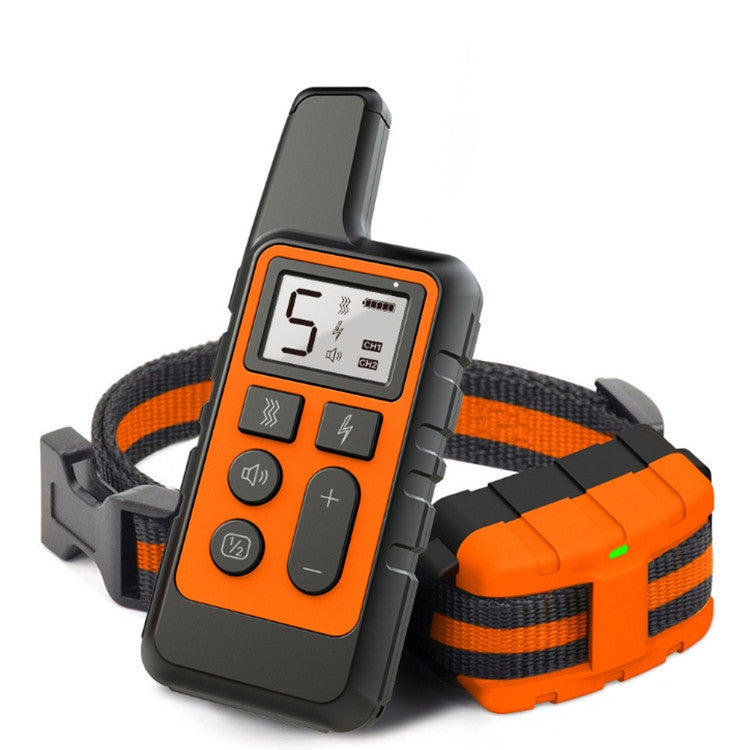 500m Dog Training Bark Stopper Remote Control Electric Shock Water-resistant Electronic Collar(Orange)