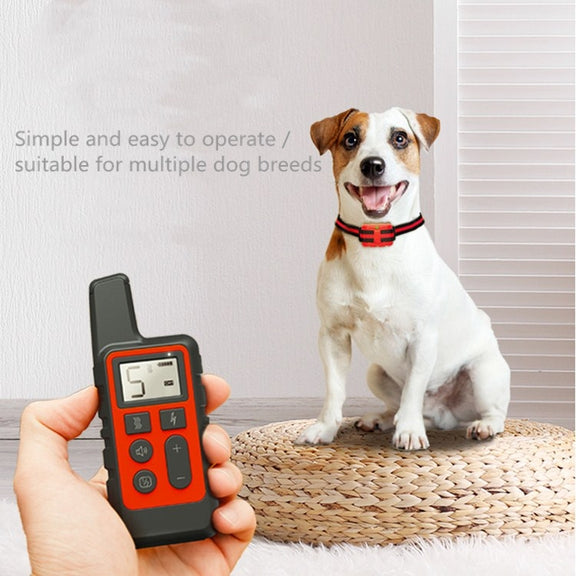 500m Dog Training Bark Stopper Remote Control Electric Shock Water-resistant Electronic Collar(Orange)