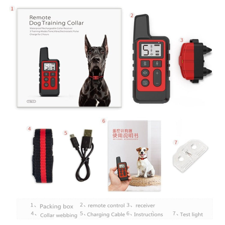 500m Dog Training Bark Stopper Remote Control Electric Shock Water-resistant Electronic Collar(Orange)