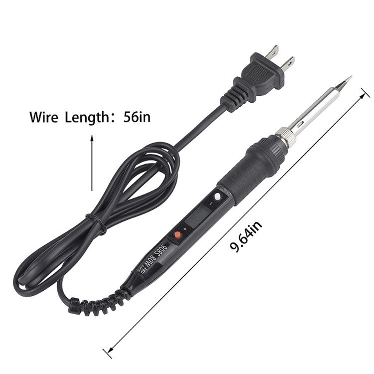 908S 80W LCD Thermostat Soldering Iron Constant Temperature Soldering Iron, Plug Type:US Plug(Black)