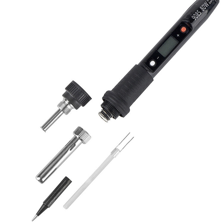 908S 80W LCD Thermostat Soldering Iron Constant Temperature Soldering Iron, Plug Type:US Plug(Black)