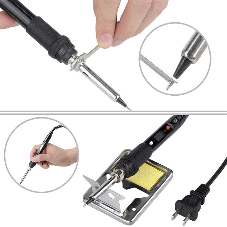 908S 80W LCD Thermostat Soldering Iron Constant Temperature Soldering Iron, Plug Type:US Plug(Black)
