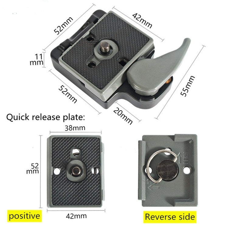 BEXIN Tripod Head Quick Release Plate Holder For Manfrotto 200PL-14(Black)