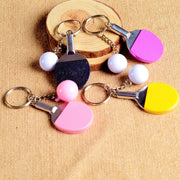 2 PCS Creative Metal table Tennis Keychain Handmade Jewelry Gift Sports Keychain, Specification:2��2.8��6.5cm(Red)