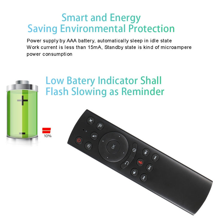 G20S 2.4G Air Mouse Remote Control with Fidelity Voice Input & IR Learning & 6-axis Gyroscope for PC & Android TV Box & Laptop & Projector