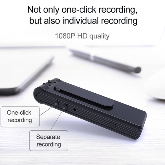 B19 Back Clip Design 1080P HD Camera Video Recorder, Support Motion Detection / Infrared Night Vision /180 Degrees Rotation Camera / TF Card / OTG