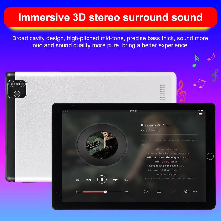 BDF P8 3G Phone Call Tablet PC, 8 inch, 2GB+32GB, Android 9.0, MTK8321 Octa Core Cortex-A7, Support Dual SIM & Bluetooth & WiFi & GPS, EU Plug(Silver)