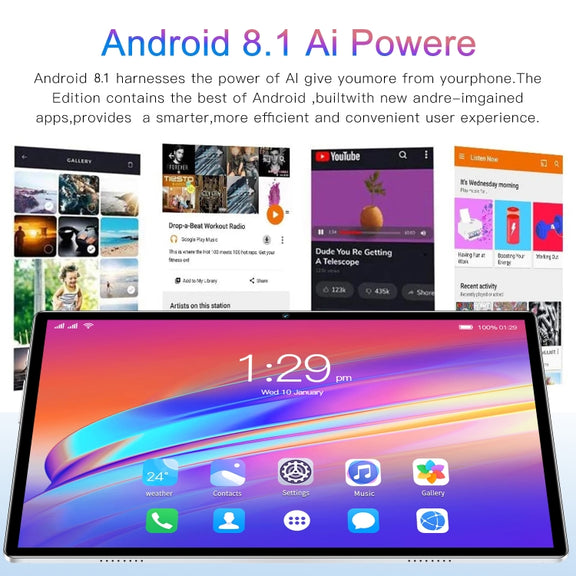X12 4G LTE Tablet PC, 10.1 inch, 4GB+32GB, Android 8.1 MTK6750 Octa Core, Support Dual SIM, WiFi, Bluetooth, GPS(White)