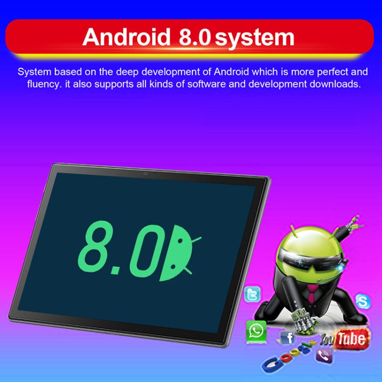 P60 4G Phone Call Tablet PC, 10.1 inch, 4GB+64GB, Android 8.0 MTK6797 Deca Core 2.1GHz, Dual SIM, Support GPS, OTG, WiFi, BT (Blue)
