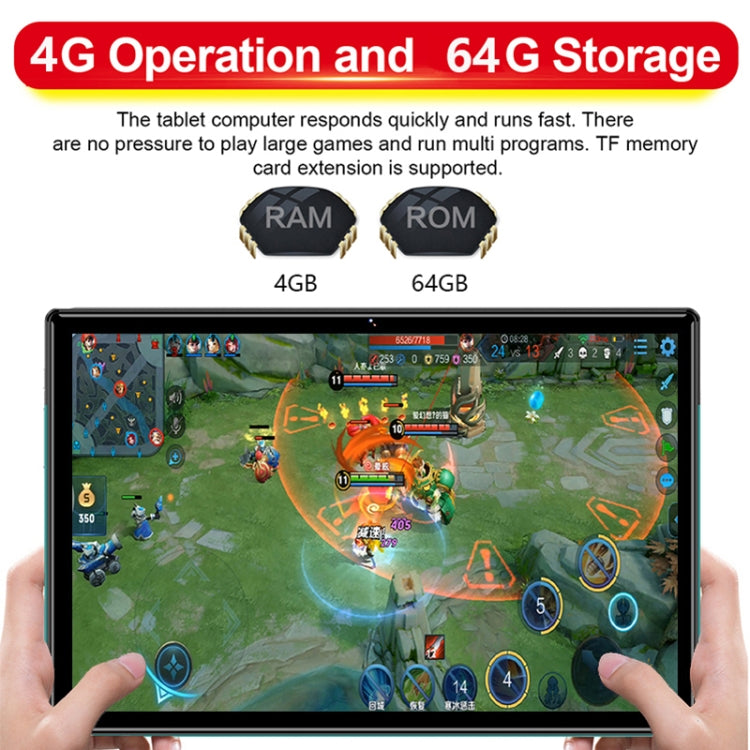 P60 4G Phone Call Tablet PC, 10.1 inch, 4GB+64GB, Android 8.0 MTK6797 Deca Core 2.1GHz, Dual SIM, Support GPS, OTG, WiFi, BT (Blue)