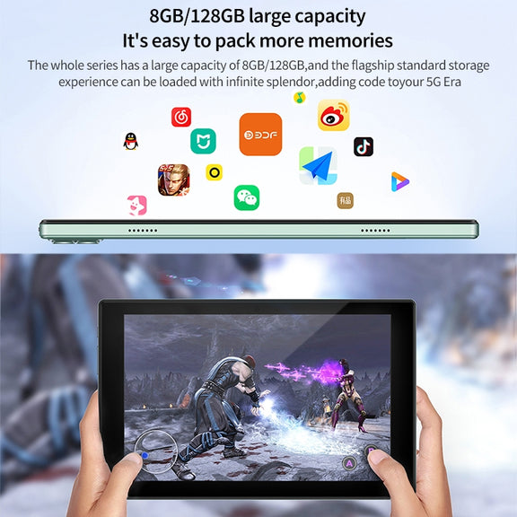 BDF P50 4G LTE Tablet PC, 10.1 inch, 8GB+128GB, Android 12.0 MTK6762 Octa Core, Support Dual SIM & Bluetooth & WiFi, EU Plug(Blue)