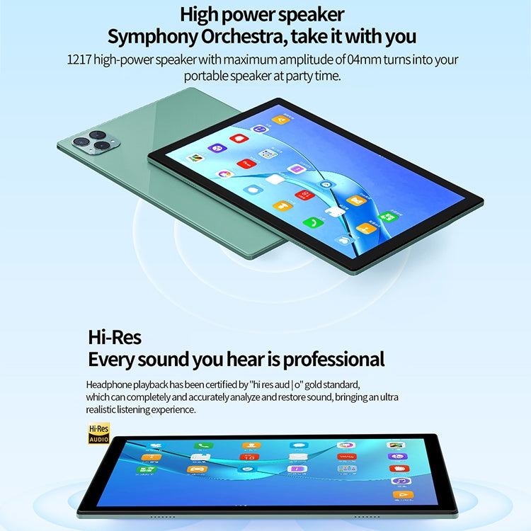 BDF P50 4G LTE Tablet PC, 10.1 inch, 8GB+128GB, Android 12.0 MTK6762 Octa Core, Support Dual SIM & Bluetooth & WiFi, EU Plug(Blue)