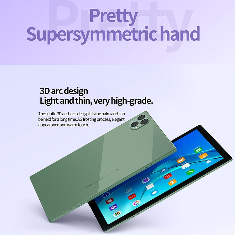 BDF P50 4G LTE Tablet PC, 10.1 inch, 8GB+128GB, Android 12.0 MTK6762 Octa Core, Support Dual SIM & Bluetooth & WiFi, EU Plug(Green)