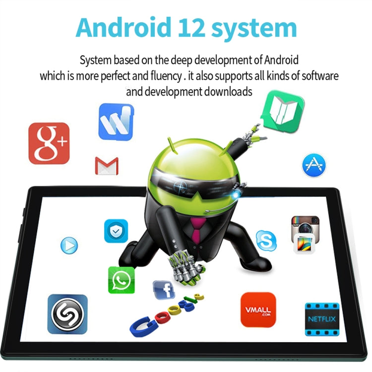 BDF P70 4G LTE Tablet PC, 10.1 inch, 8GB+128GB, Android 12.0 MTK6762 Octa Core, Support Dual SIM & Bluetooth & WiFi, EU Plug(Gold)