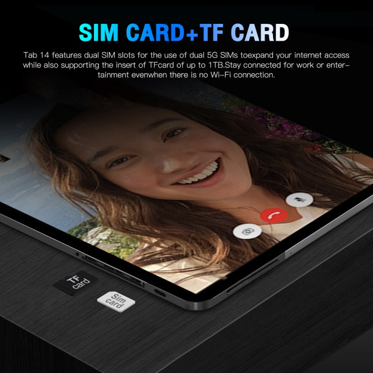 Tab14 / P14 Phone Call Tablet, 1GB+16GB, 8.0 inch Screen, Face Identification, Android 5.0 MTK6582 Quad Core, Network: 3G, GPS, OTG(Black)