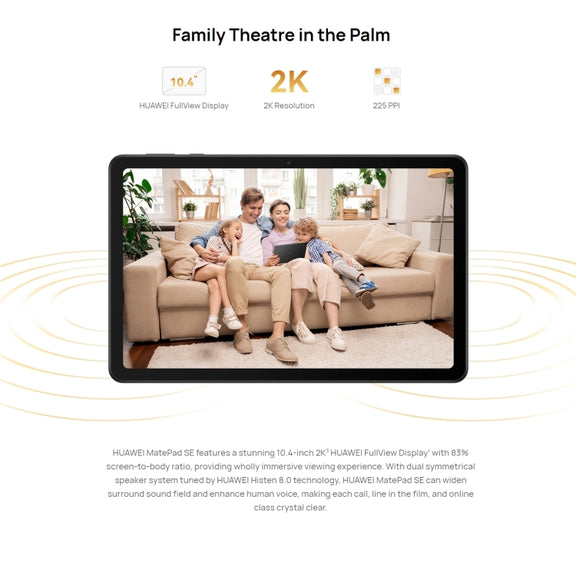 HUAWEI MatePad SE, 10.4 inch, 6GB+128GB, HarmonyOS 3 Qualcomm Snapdragon 680 Octa Core, Support Dual WiFi / BT, Network: 4G, Not Support Google Play(Black)