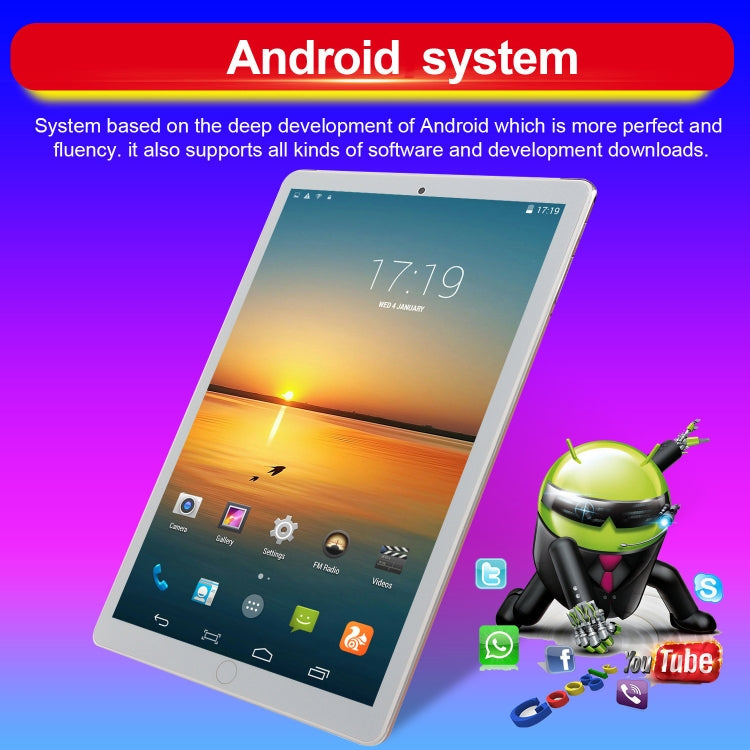 P30 3G Phone Call Tablet PC, 10.1 inch, 2GB+16GB, Android 7.0 MTK6735 Quad-core Cortex-A53 1.3GHz, Support WiFi / Bluetooth / GPS, UK Plug(Black)