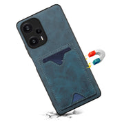 Denior PU Back Cover Card Slot Holder Phone Case For Xiaomi Redmi Note 12 Turbo / Poco F5(Blue)