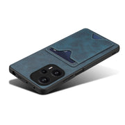 Denior PU Back Cover Card Slot Holder Phone Case For Xiaomi Redmi Note 12 Turbo / Poco F5(Blue)