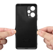Denior PU Back Cover Card Slot Holder Phone Case For Xiaomi Redmi Note 12 Turbo / Poco F5(Blue)