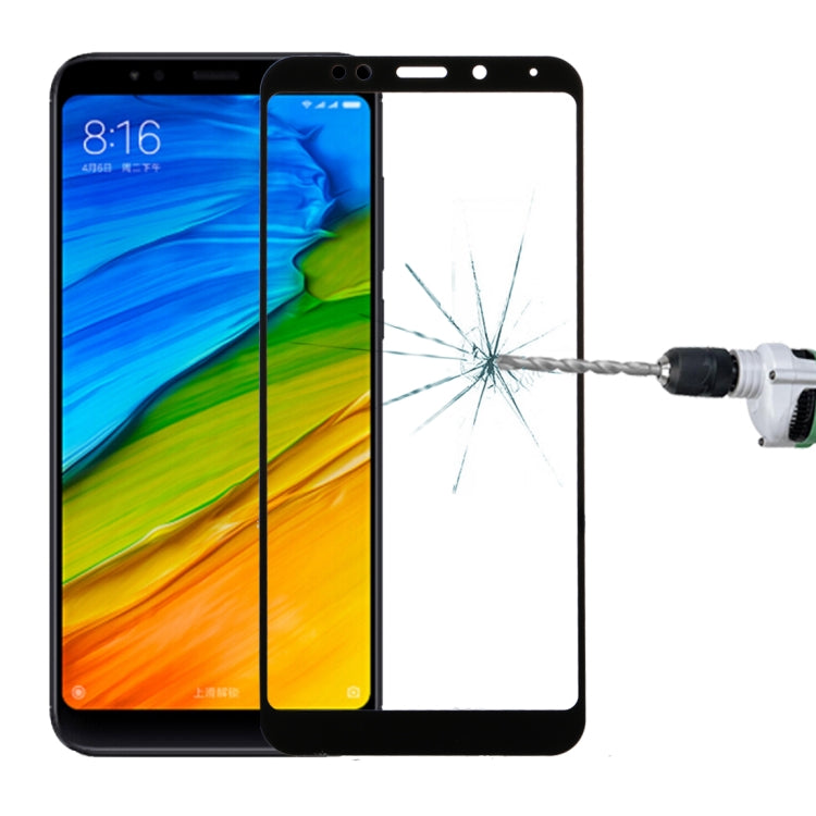 For Xiaomi  Redmi 5 Plus 9H Surface Hardness 2.5D Edge Anti-scratch Silk-screen Full Screen HD Tempered Glass Screen Protector (Black)