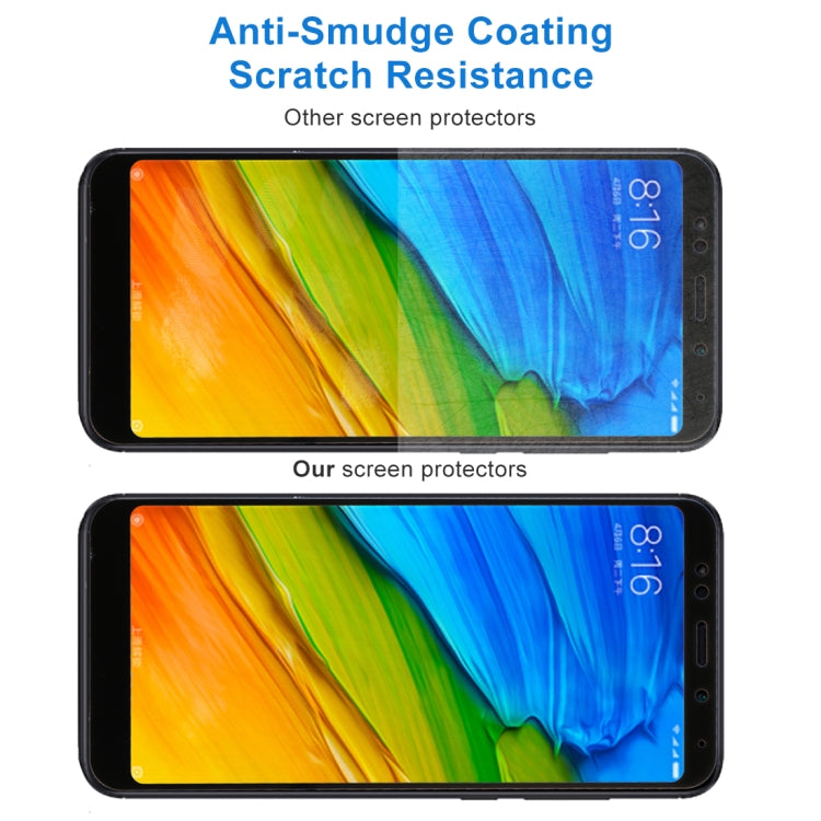 For Xiaomi  Redmi 5 Plus 9H Surface Hardness 2.5D Edge Anti-scratch Silk-screen Full Screen HD Tempered Glass Screen Protector (Black)