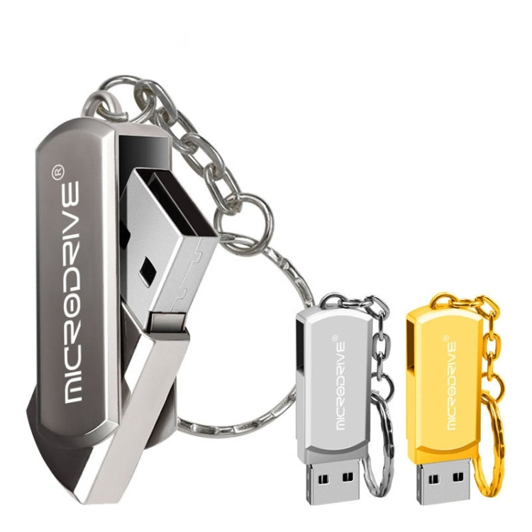 MicroDrive 16GB USB 2.0 Creative Personality Metal U Disk with Keychain (Yellow)