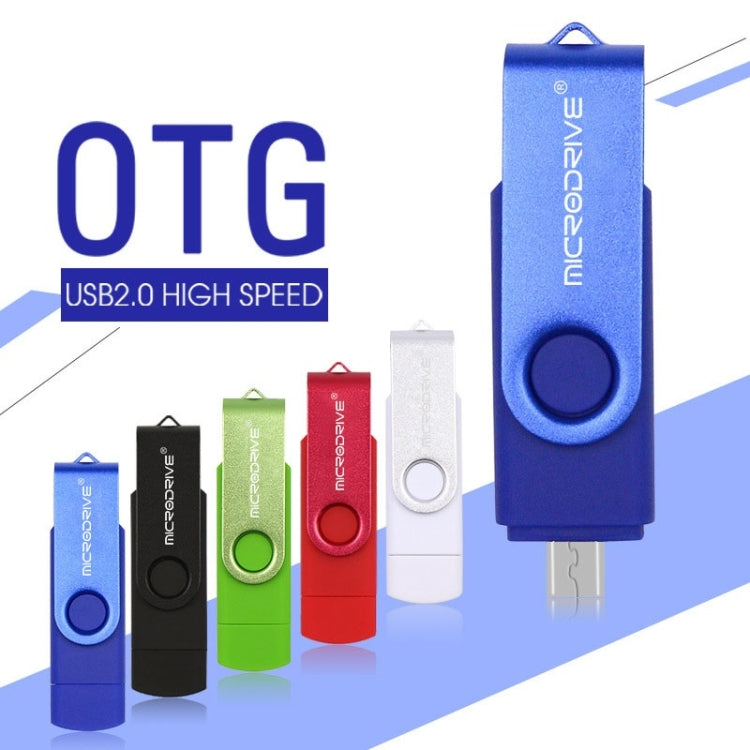 MicroDrive 64GB USB 2.0 Phone and Computer Dual-use Rotary OTG Metal U Disk (Blue)