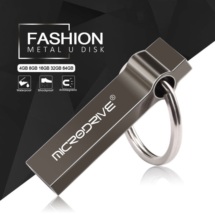 MicroDrive 4GB USB 2.0 Metal Keychain U Disk (Grey)