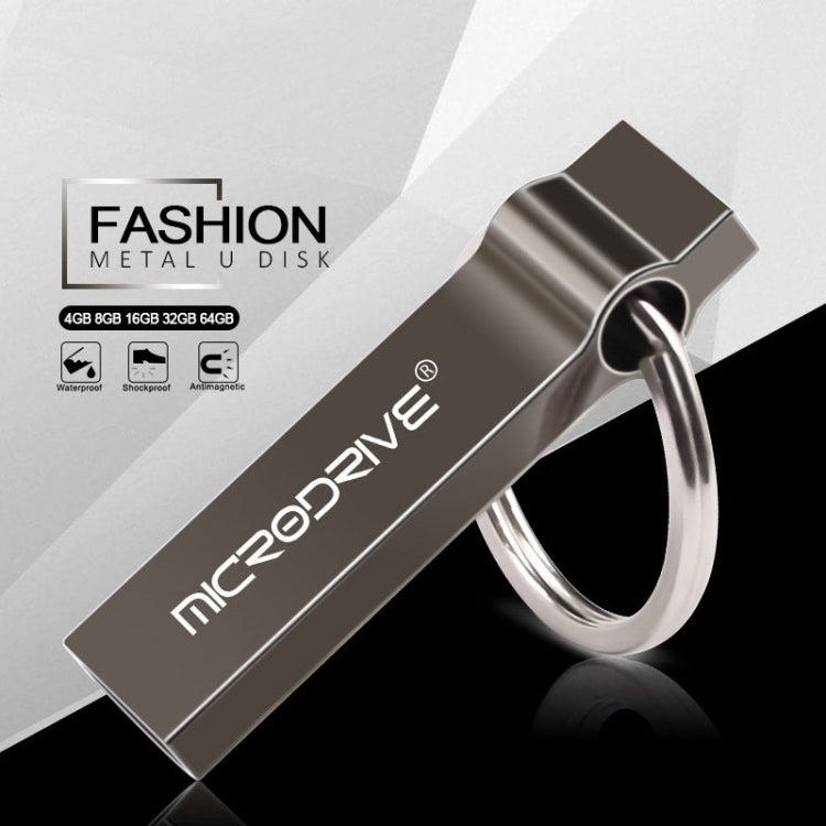 MicroDrive 16GB USB 2.0 Metal Keychain U Disk (Black)