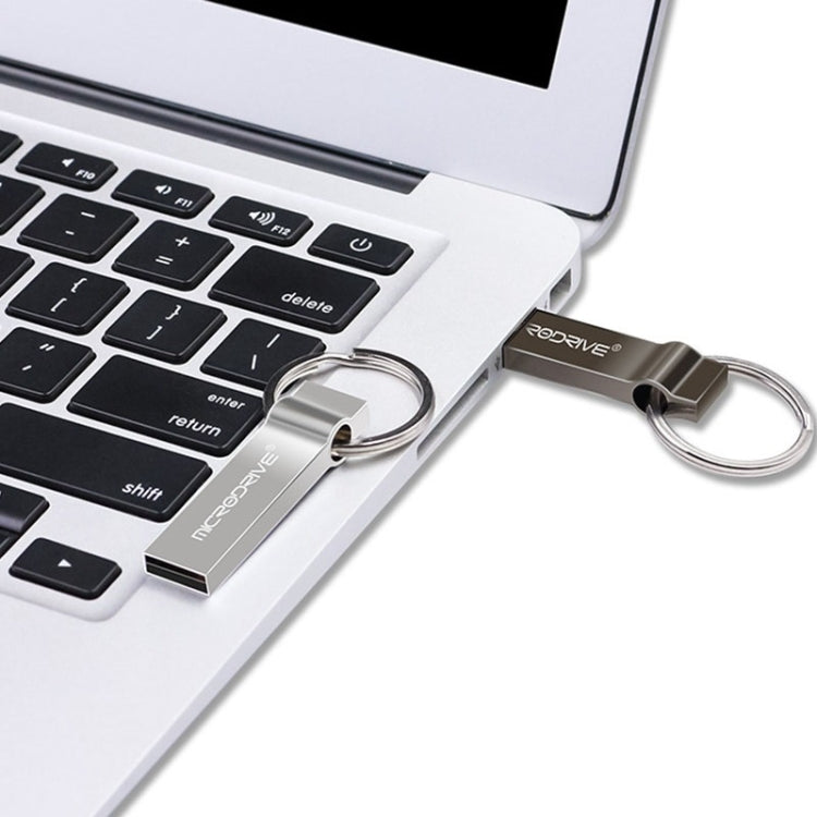 MicroDrive 128GB USB 2.0 Metal Keychain U Disk (Grey)