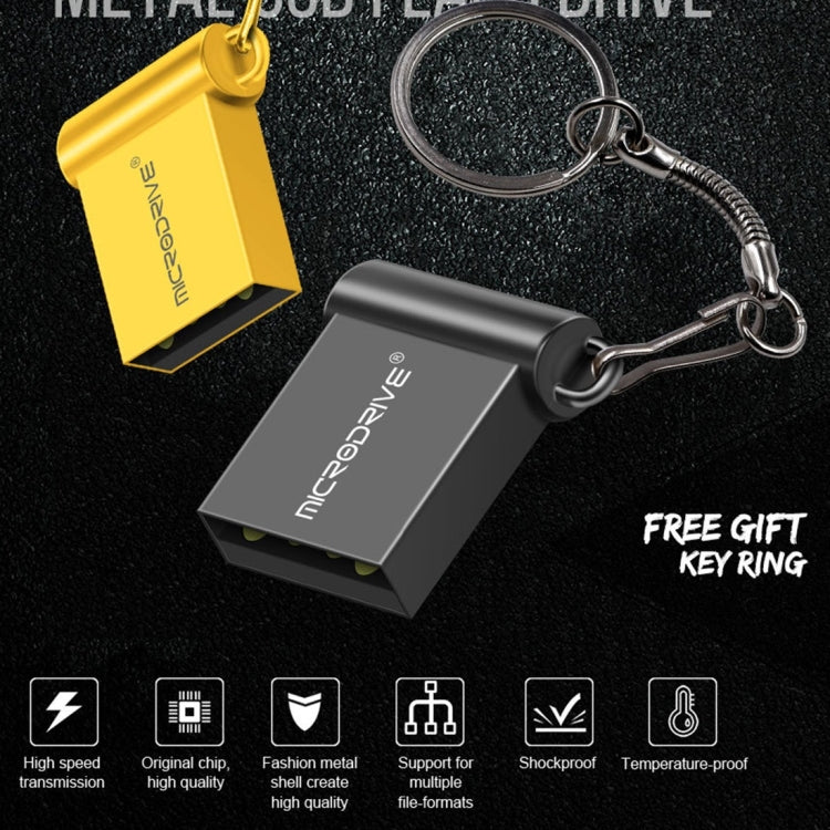MicroDrive 64GB USB 2.0 Metal Mini USB Flash Drives U Disk (Black)
