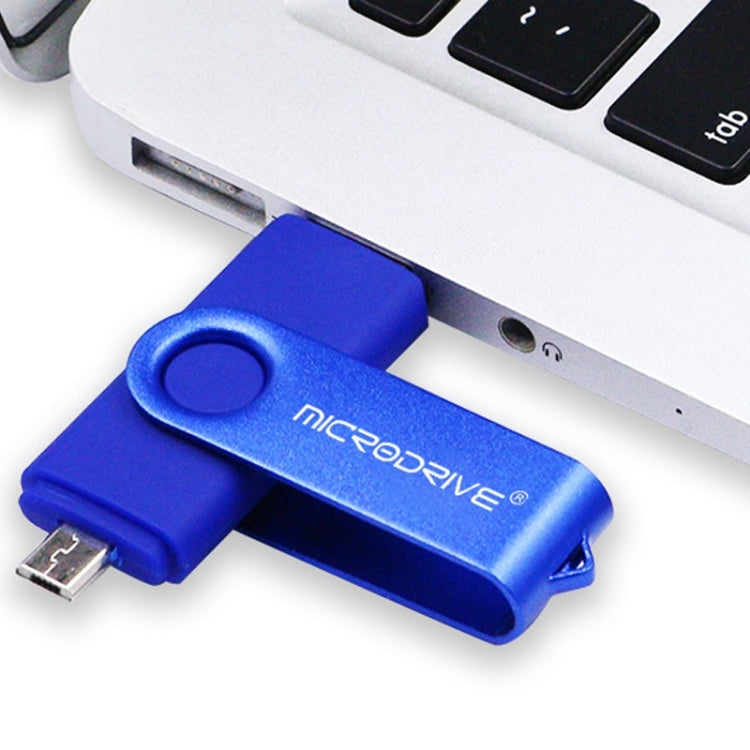 MicroDrive 32GB USB 2.0 Mobile Computer Dual-use Rotating OTG Metal U Disk (Pink)