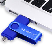 MicroDrive 32GB USB 2.0 Mobile Computer Dual-use Rotating OTG Metal U Disk (Pink)