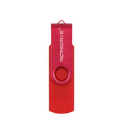 MicroDrive 32GB USB 2.0 Mobile Computer Dual-use Rotating OTG Metal U Disk (Red)