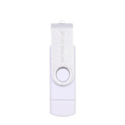 MicroDrive 32GB USB 2.0 Mobile Computer Dual-use Rotating OTG Metal U Disk (White)