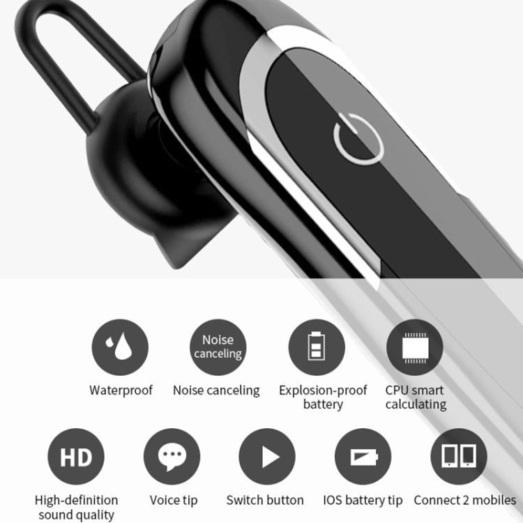 Moloke D5 Hanging Ear Type Business Bluetooth Water-resistant Anti-sweat Noise Cancelling Earphone HiFi Sound Headset
